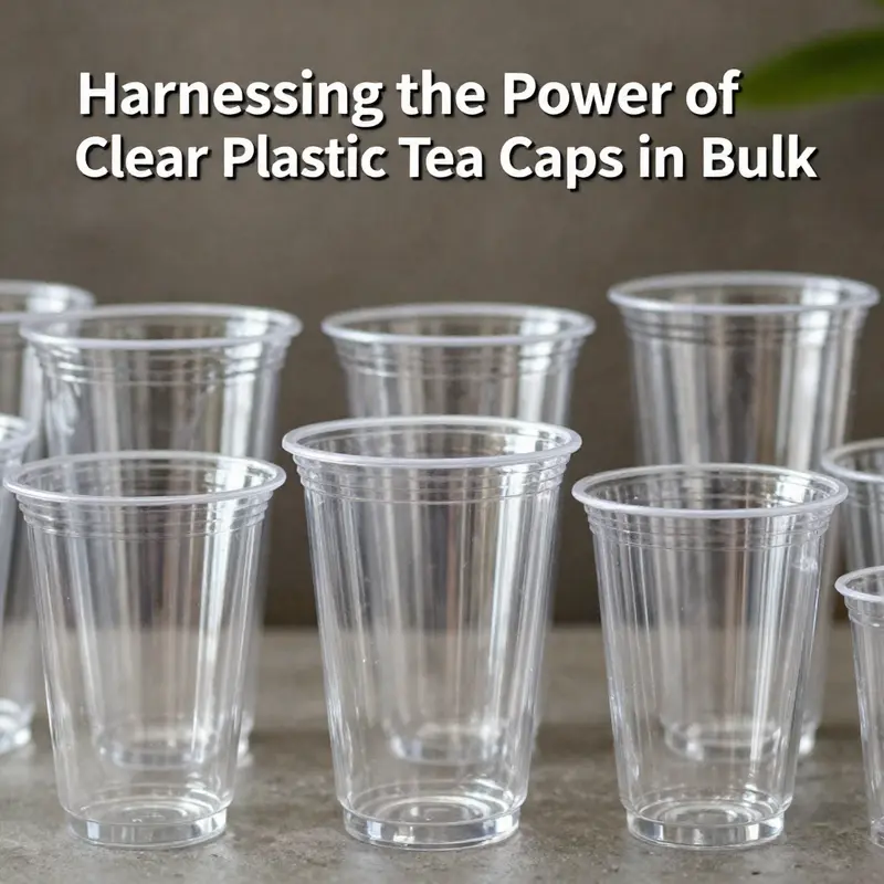 An array of clear plastic tea cups showcasing material quality and durability.