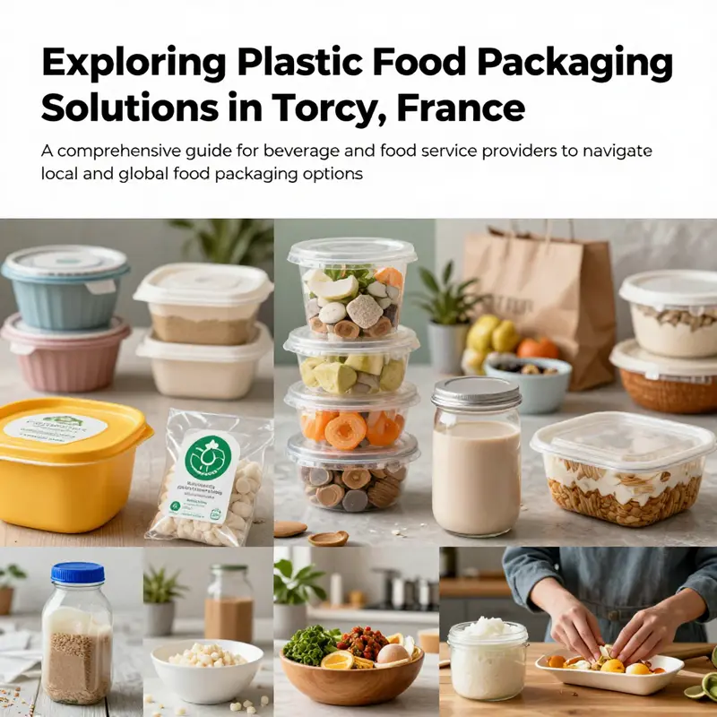 A photo-realistic collage showcasing an array of food packaging solutions, emphasizing innovation and eco-friendliness.