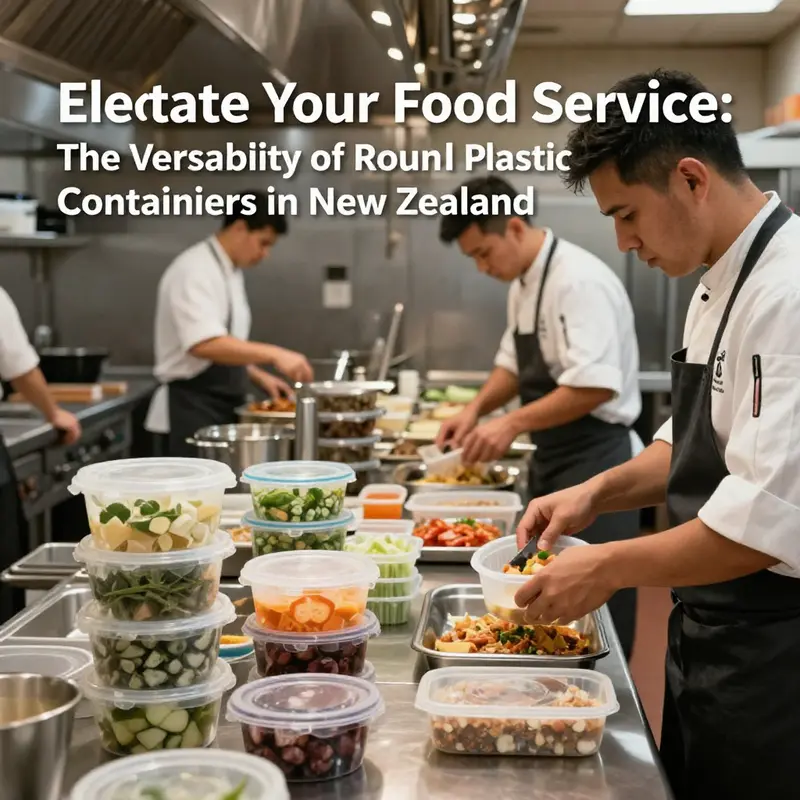 A vibrant market scene showcasing the popularity of round plastic food containers in New Zealand.
