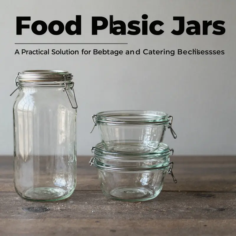 Different types of food plastic jars highlighting materials like PET, PP, and HDPE.