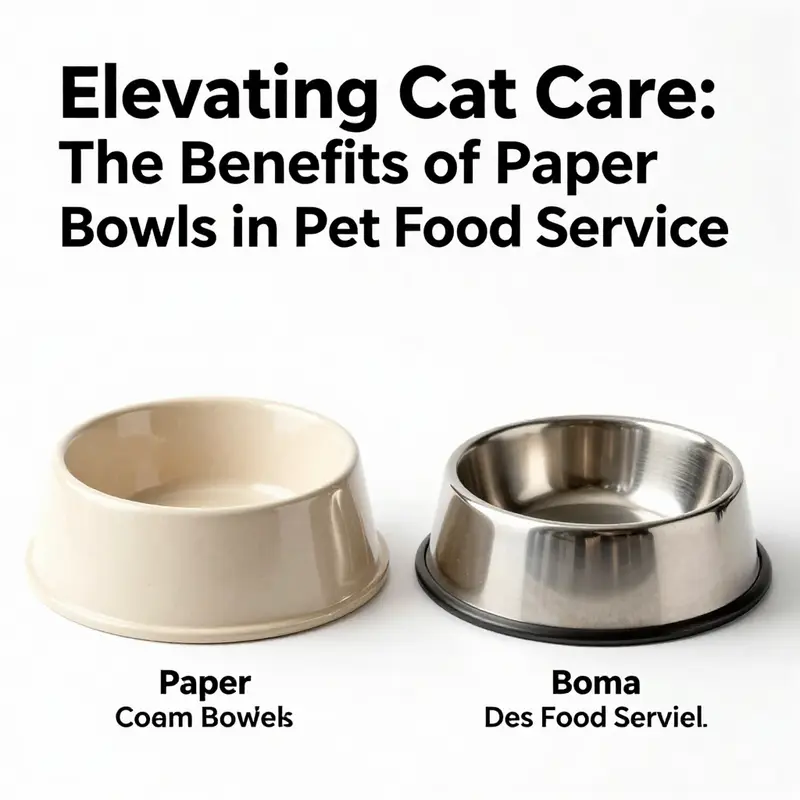 Innovative design of paper bowls that combine style and functionality for serving cat food.