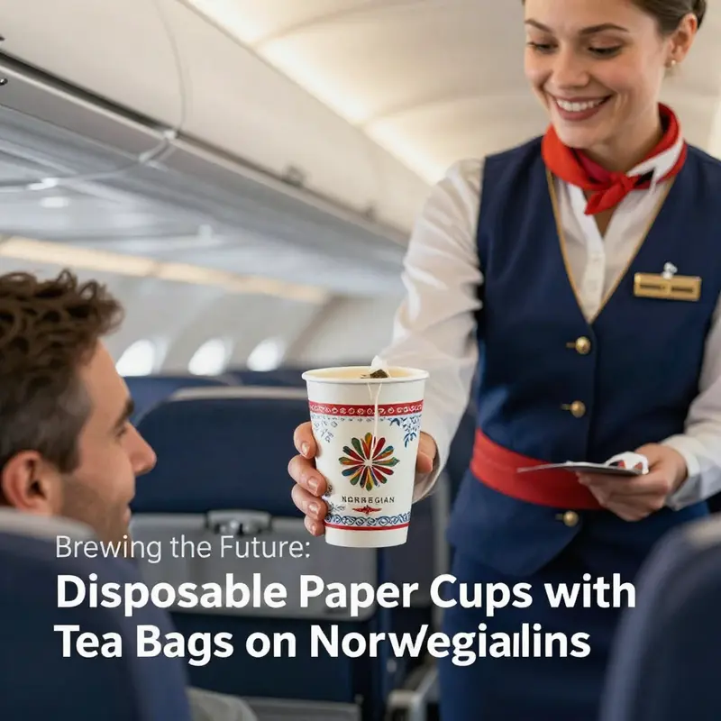 Airline disposable paper cups showcase branding, emphasizing the importance of customized beverage service.
