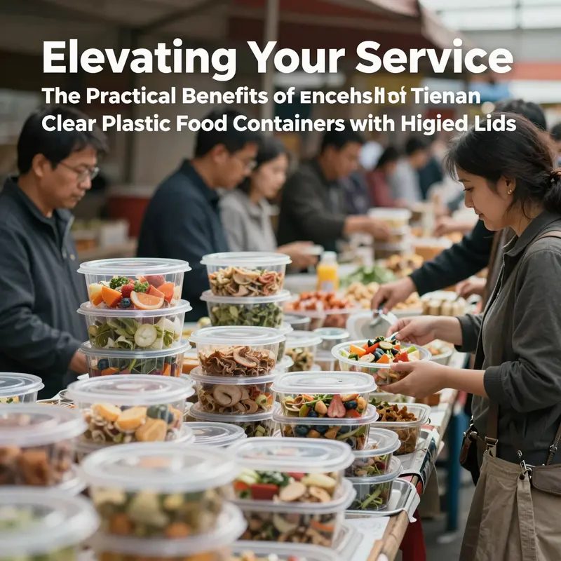 A variety of clear plastic food containers with hinged lids, highlighting their design and material properties.