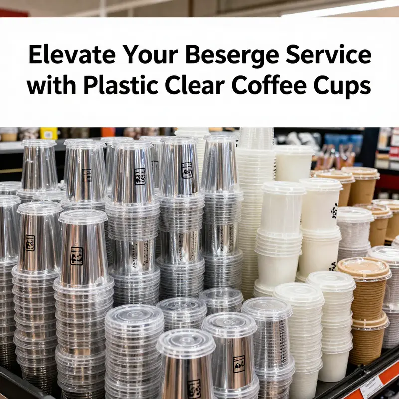 Variety of clear coffee cups showcasing polypropylene and polyethylene materials.