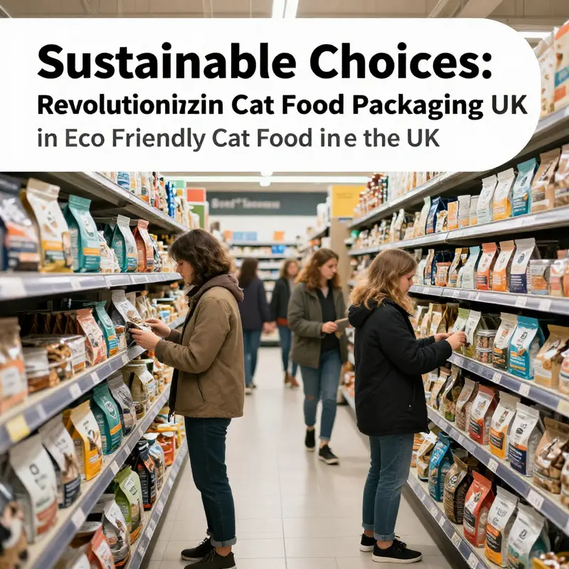 A showcase of innovative, eco-friendly materials for cat food packaging.