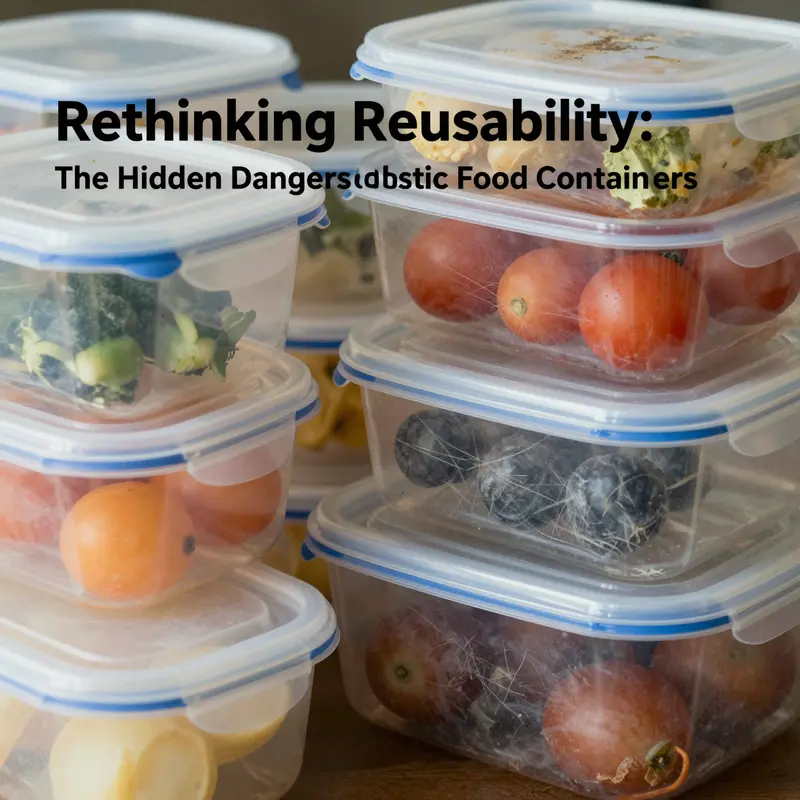 Examining the wear and potential hazards of reusing plastic food containers.