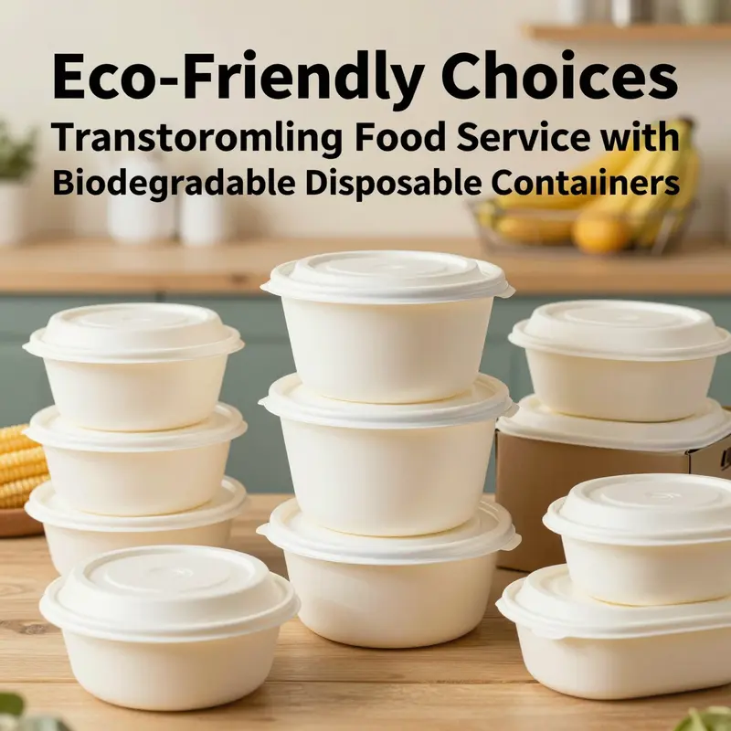 Versatile cornstarch-based disposable containers ready for a variety of food applications.
