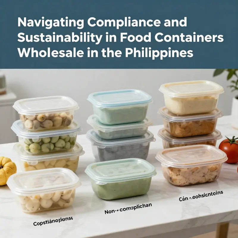 Various food containers meeting compliance standards essential for safe food contact.