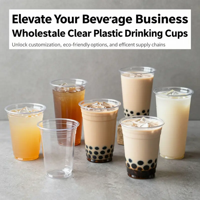 An assortment of clear plastic drinking cups displaying various beverages such as bubble tea, smoothies, and juices.