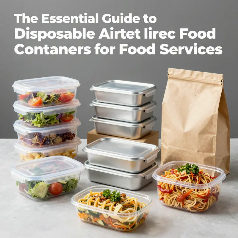 An assortment of disposable airtight food containers filled with appetizing food, highlighting versatility and choice for food service providers.