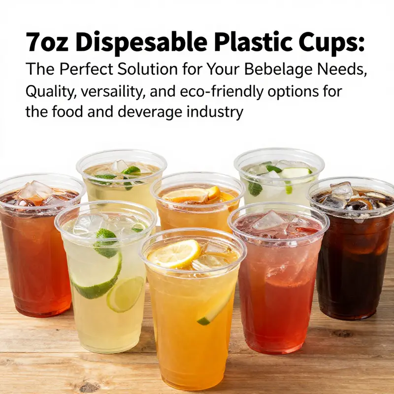 Colorful beverages served in 7oz disposable plastic cups, perfect for showcasing versatility in drinks.