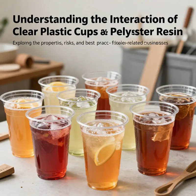 Cover image featuring clear plastic cups filled with colorful drinks next to resin materials, showcasing the topic's focus.