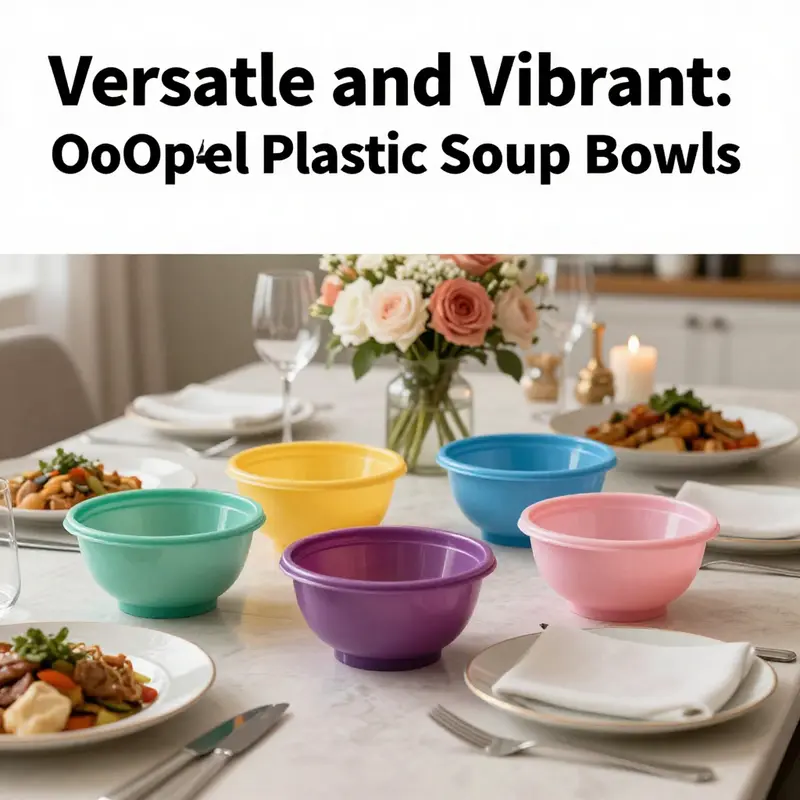 A beautifully arranged dining table with disposable colored plastic soup bowls, highlighting their role in creating stylish dining experiences.