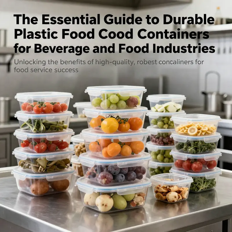 Organized durable plastic food containers filled with food items in a commercial kitchen setup.