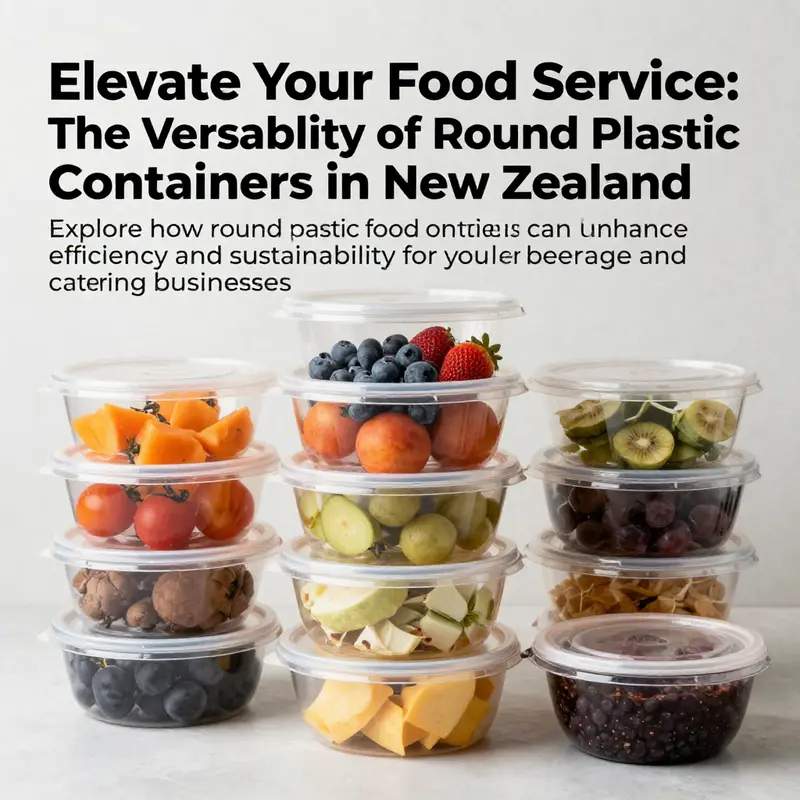 An array of round plastic food containers filled with various food items designed to highlight their suitability for storage and serving.