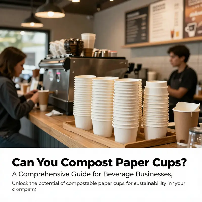 An engaging café setting featuring sustainable practices with compostable paper cups.