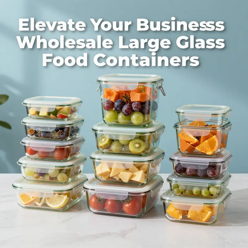 A colorful collection of wholesale large glass food containers filled with various dishes, showcasing the appeal of using glass for food storage.