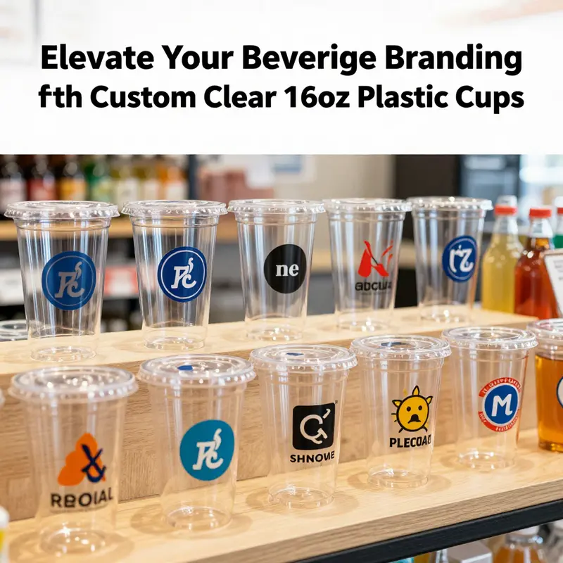 Showcasing diverse customization options for clear 16oz plastic cups.