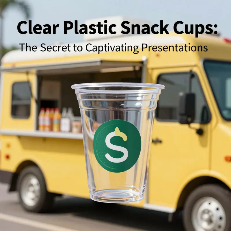 Clear plastic snack cups elegantly showcasing vibrant treats, enhancing event aesthetics.