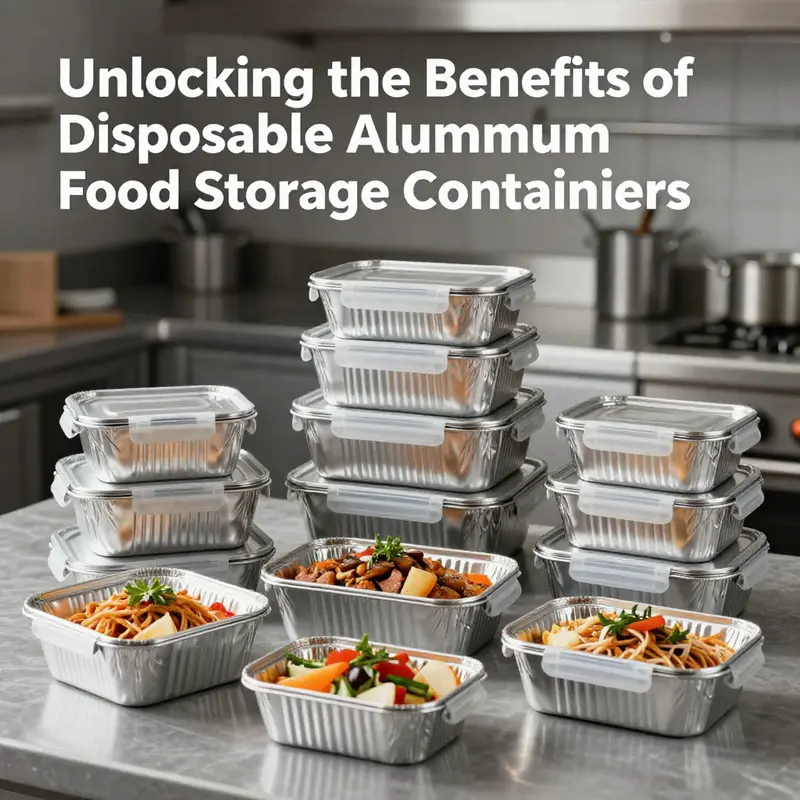 Diverse designs of aluminum food storage containers highlight their versatility and functionality in different culinary applications.