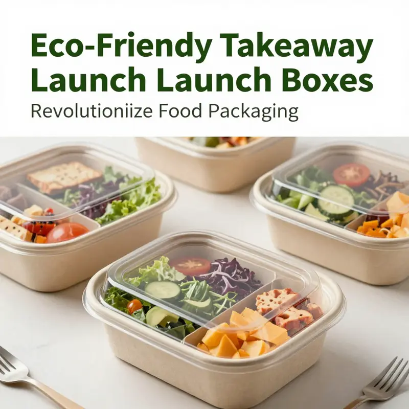 A visual representation of sustainable materials in eco-friendly takeaway packaging.