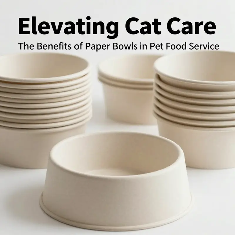 Innovative design of paper bowls that combine style and functionality for serving cat food.