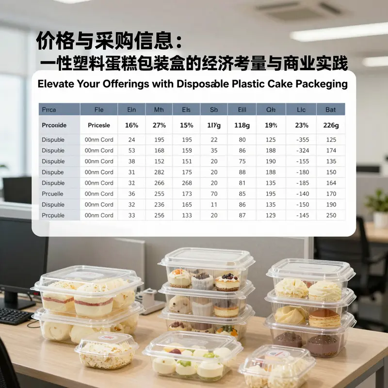 Different designs of disposable plastic cake packaging showcasing diverse styles and materials.