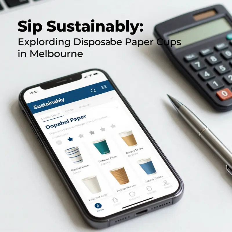 A showcase of various disposable paper cups tailored for hot and cold beverages in Melbourne’s cafés.