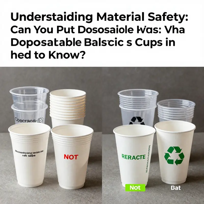 A side-by-side comparison of disposable plastic cups showcasing microwave-safe options along with those that are not safe for microwaving.