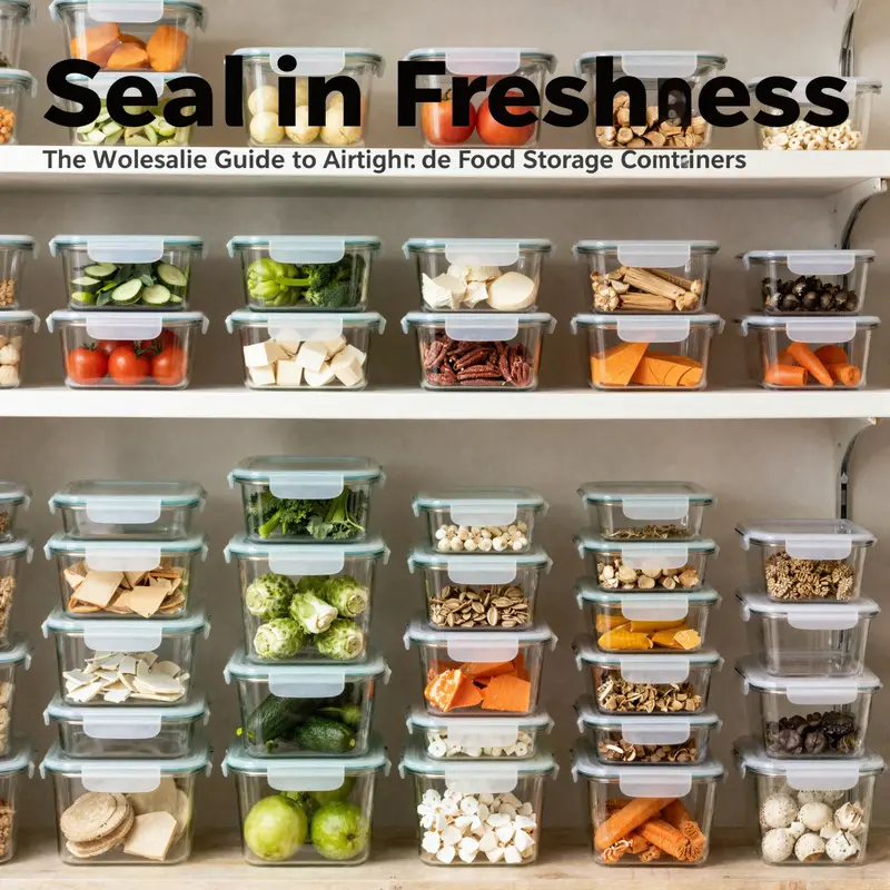Durable airtight food storage containers emphasize the safety and longevity needed for everyday culinary operations.