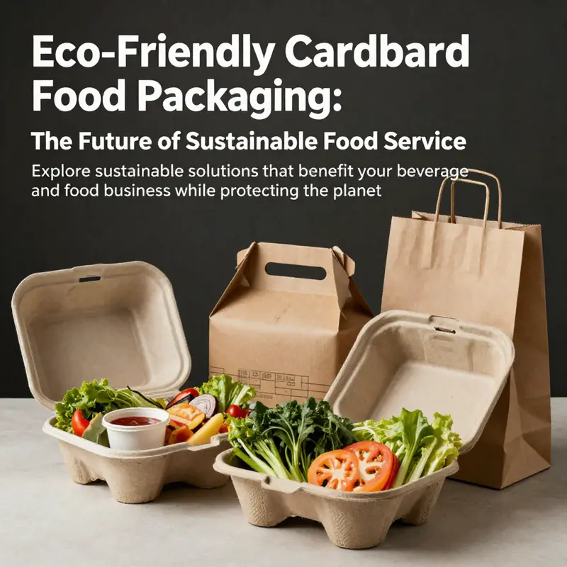 A showcase of eco-friendly food packaging with healthy food items, emphasizing sustainability.