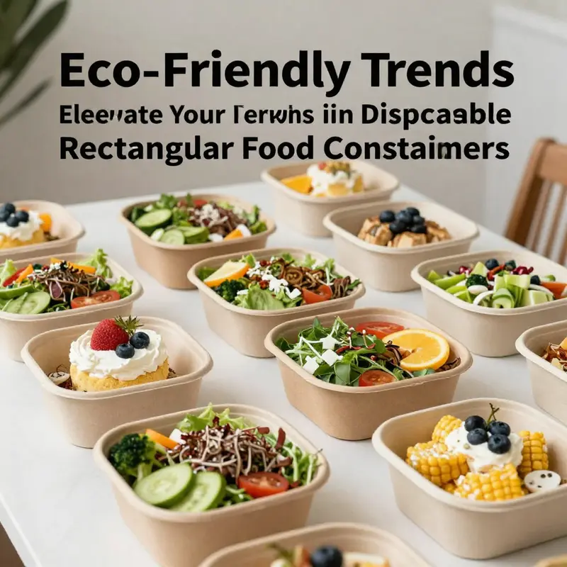 An array of disposable rectangular plastic containers suited for various food service needs.