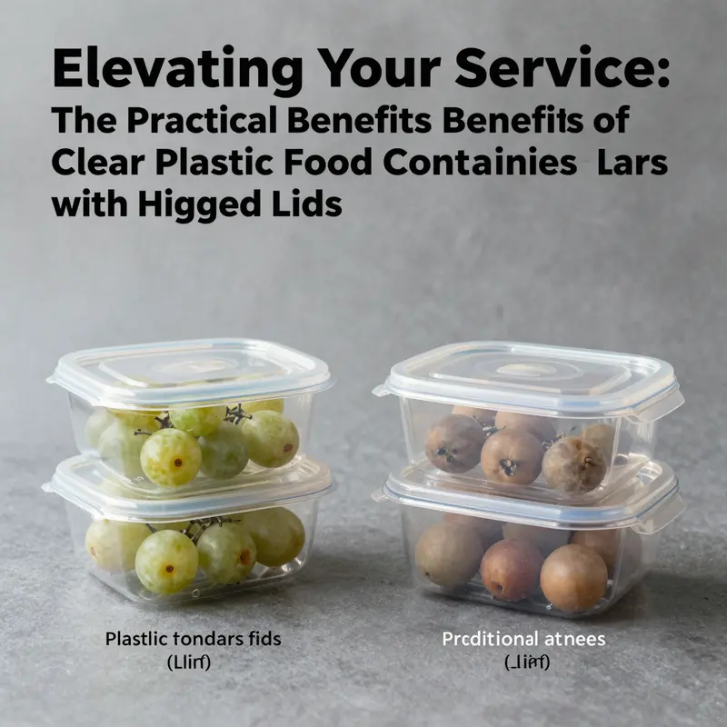 A variety of clear plastic food containers with hinged lids, highlighting their design and material properties.