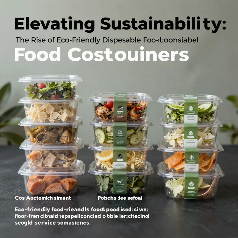 An array of innovative eco-friendly containers showcasing sustainable materials used in the food service industry.