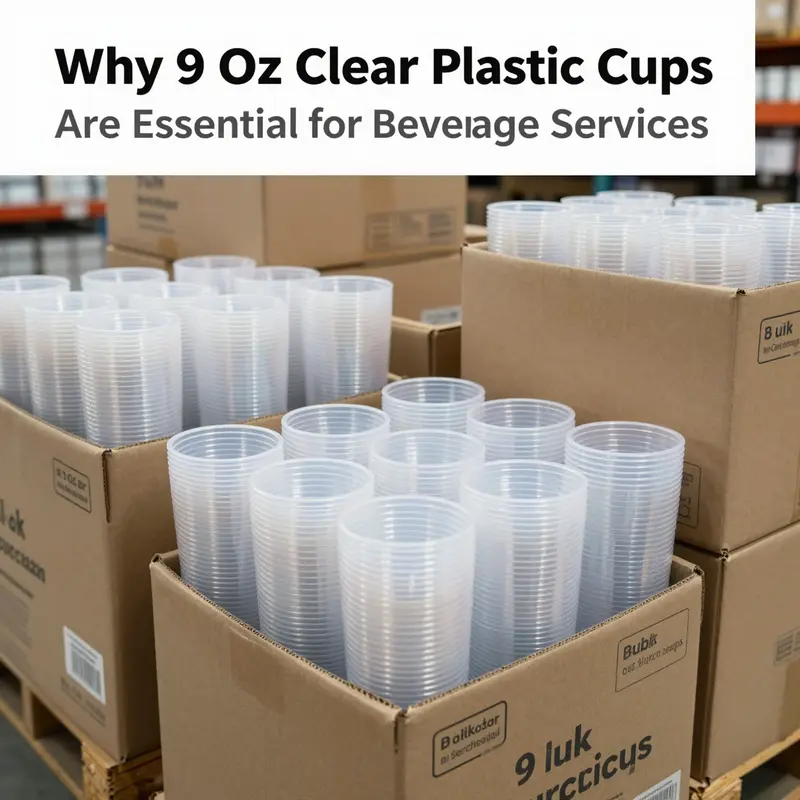 Stylish and durable, 9 oz clear plastic cups perfect for serving a variety of beverages.
