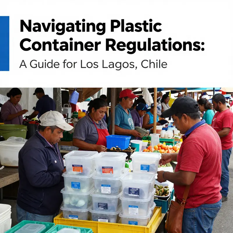 Overview of compliant plastic food containers reflecting local branding in Los Lagos.