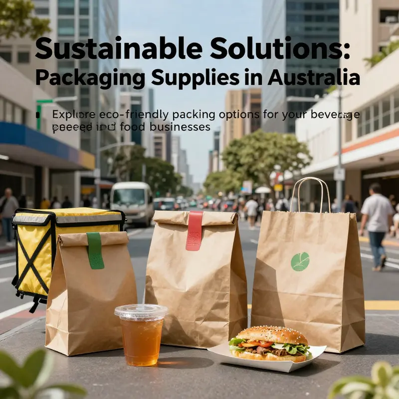 A dynamic city view with food delivery riders utilizing eco-friendly packaging in their services.