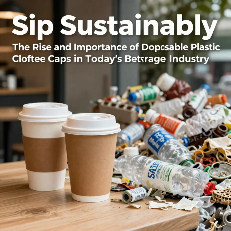 Various disposable plastic coffee cups highlighting material durability and beverage presentation.