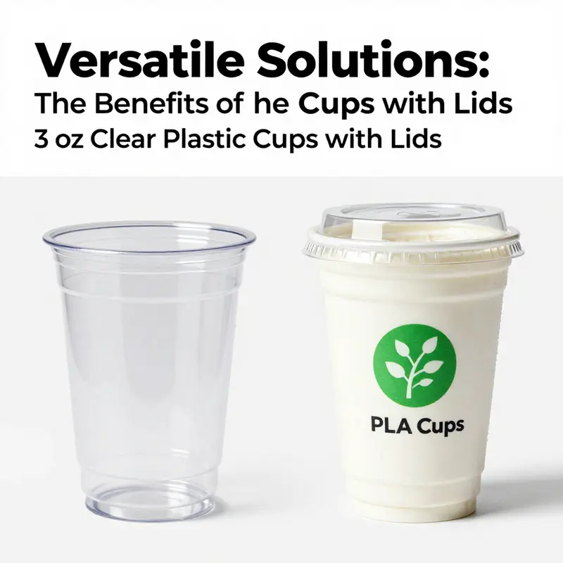 A display of 3 oz clear plastic cups showcasing their versatility in serving bubble tea and desserts.