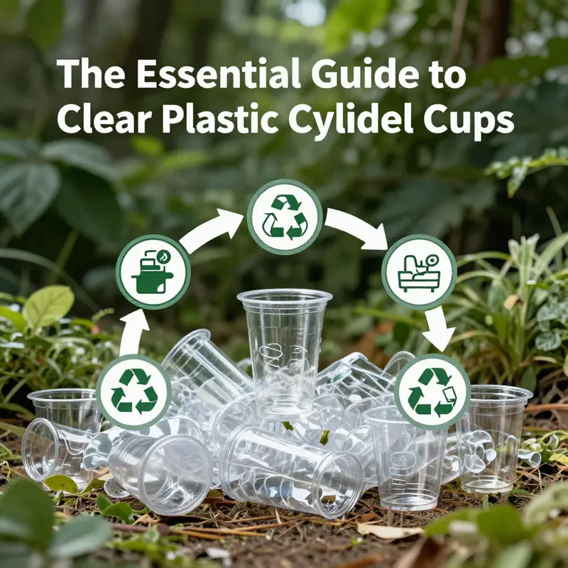 A variety of clear plastic cylinder cups showcasing different types and materials.