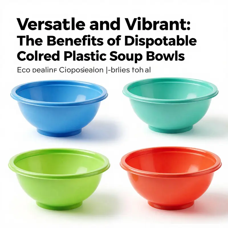 A variety of disposable colored plastic soup bowls showcasing their elegance and versatility.