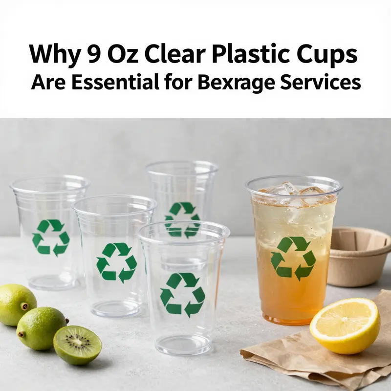 Stylish and durable, 9 oz clear plastic cups perfect for serving a variety of beverages.