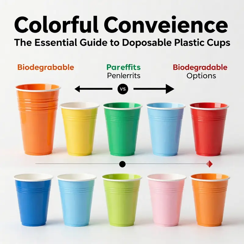 A vibrant bubble tea shop showcasing a range of colored plastic cups popular among consumers.