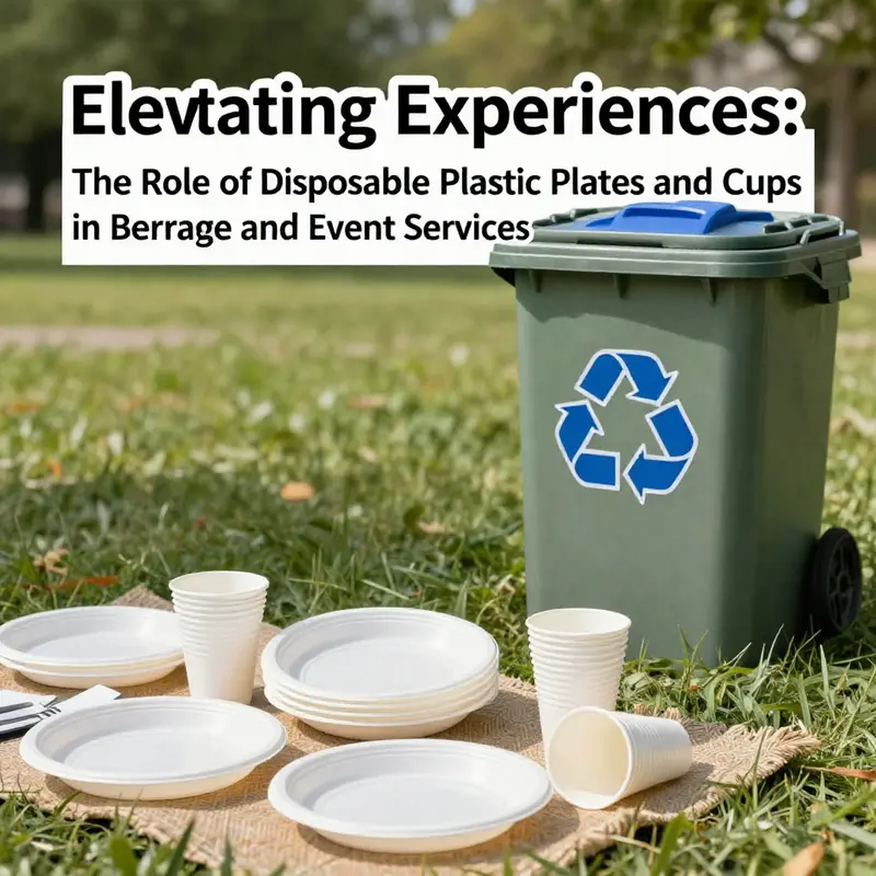 A diverse collection of disposable plastic plates and cups, illustrating their material variety and design options.