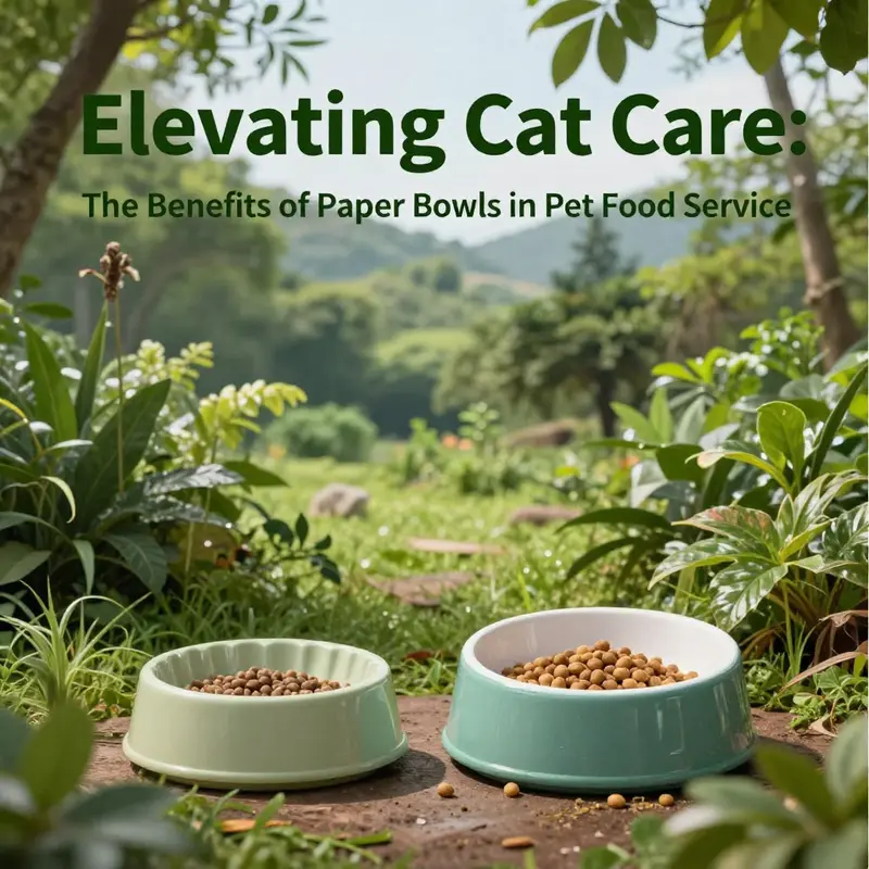 Innovative design of paper bowls that combine style and functionality for serving cat food.