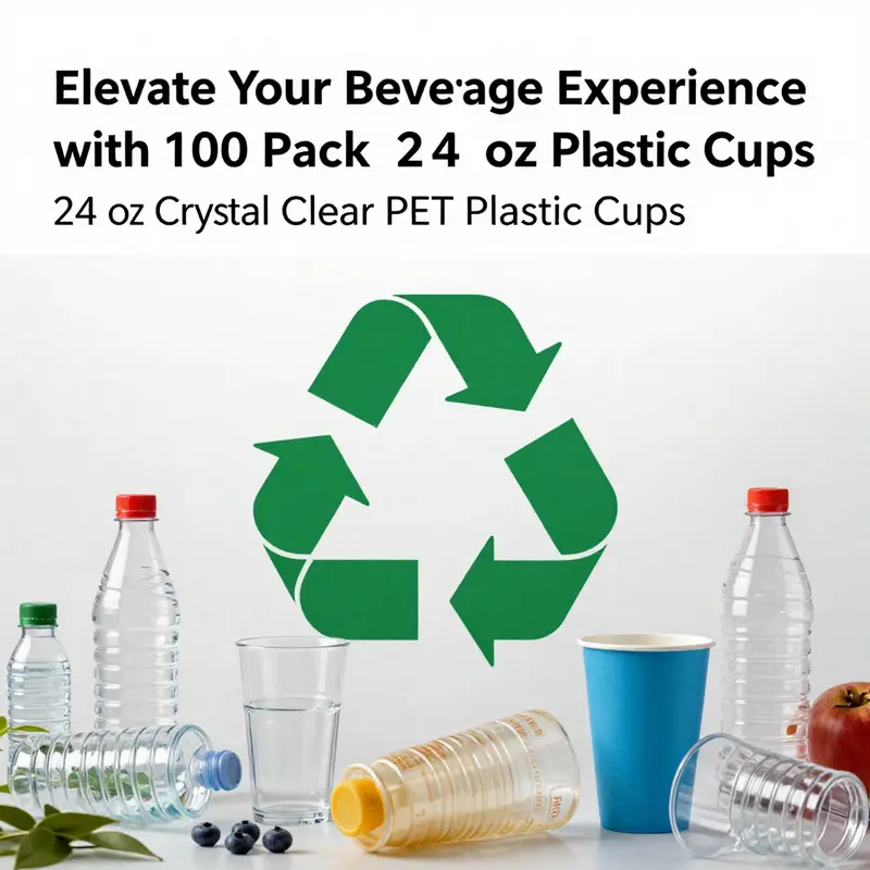 A detailed look at the molecular structure of PET used in crystal clear cups.