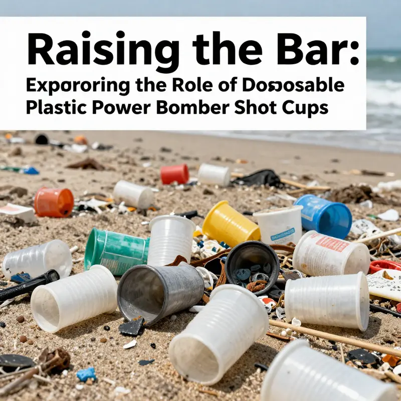 Detailed view of disposable plastic power bomber shot cups highlighting their stackable design and clarity.