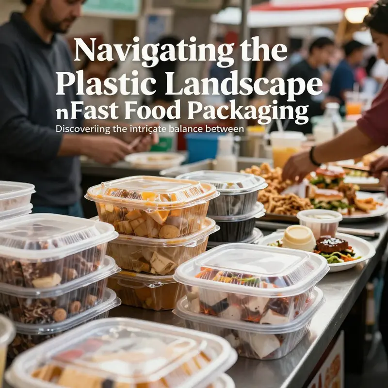 A lively market showcasing different fast food containers being used, highlighting their role in daily consumer habits.
