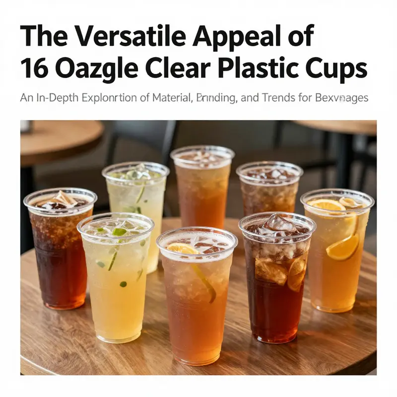 An array of beverages in 16 ounce clear plastic cups, illustrating the appeal and usage of these cups across the beverage sector.
