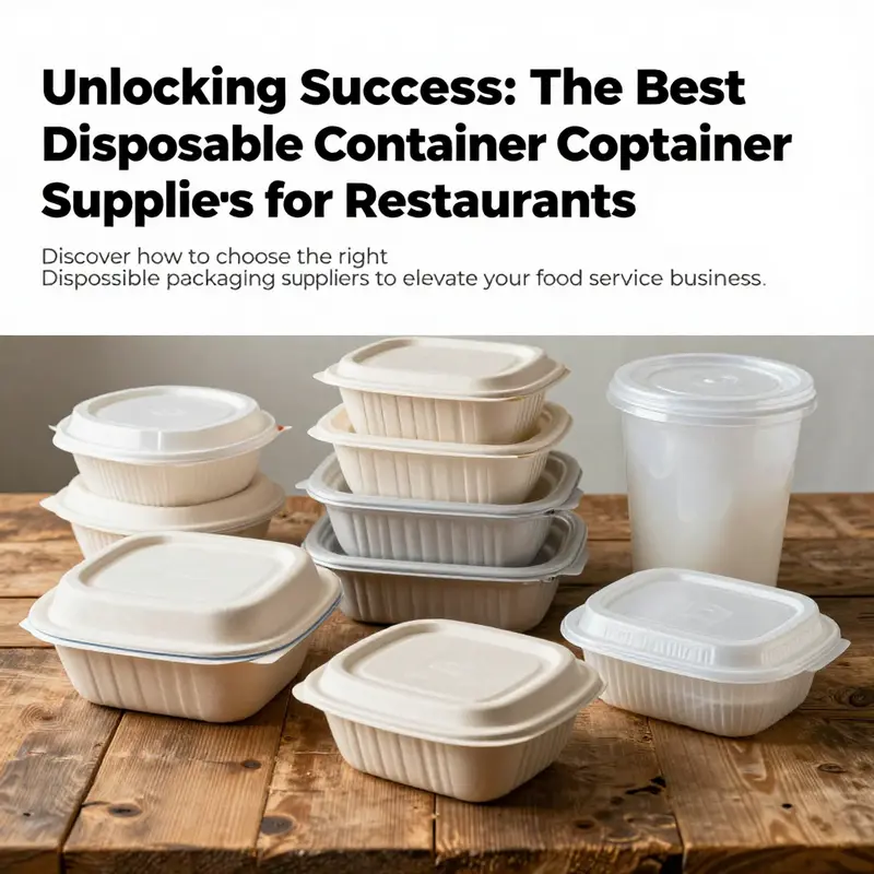 An assortment of disposable restaurant containers on a wooden table.